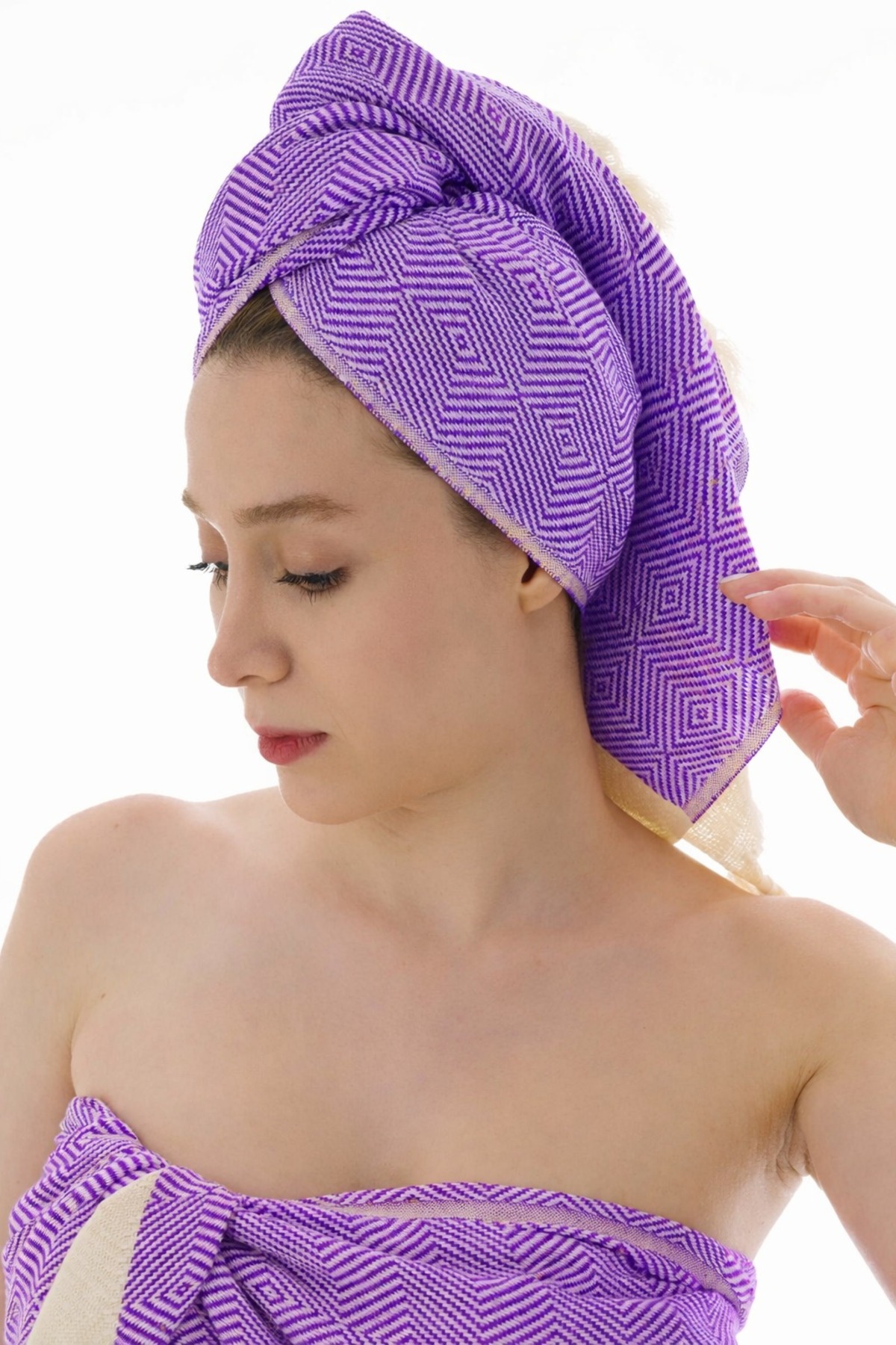 Double Diamond Peshtemal Set Purple