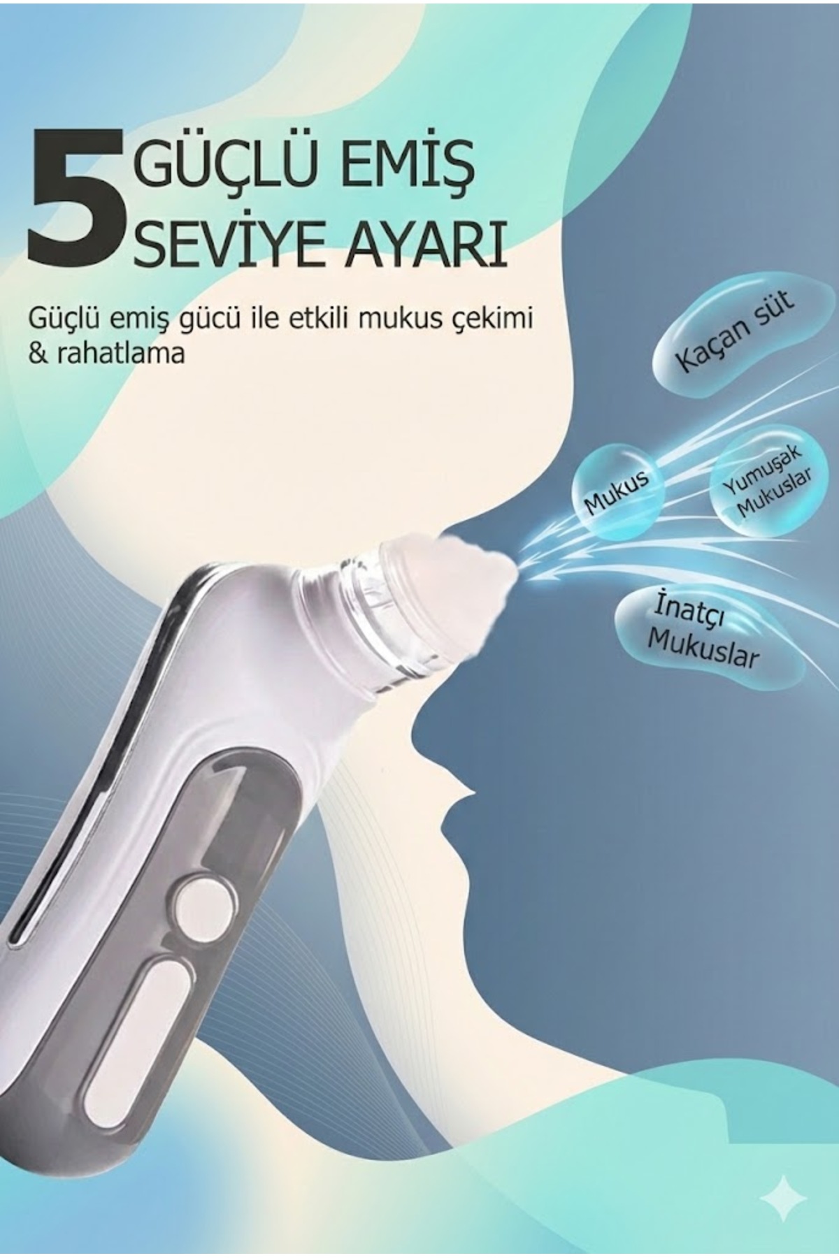 Babyhope H-031 - 5 Kademeli Elektrikli Bebek & Çocuk Burun Aspiratörü | 0-12 Yaş Uyumlu Temizleme Cihazı fotoğrafı 3 (önizleme)