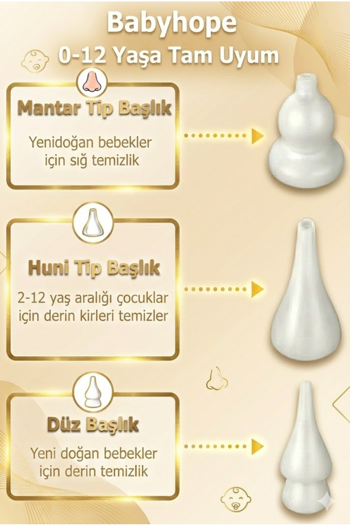 Babyhope H-031 - 5 Kademeli Elektrikli Bebek & Çocuk Burun Aspiratörü | 0-12 Yaş Uyumlu Temizleme Cihazı fotoğrafı 4 (önizleme)