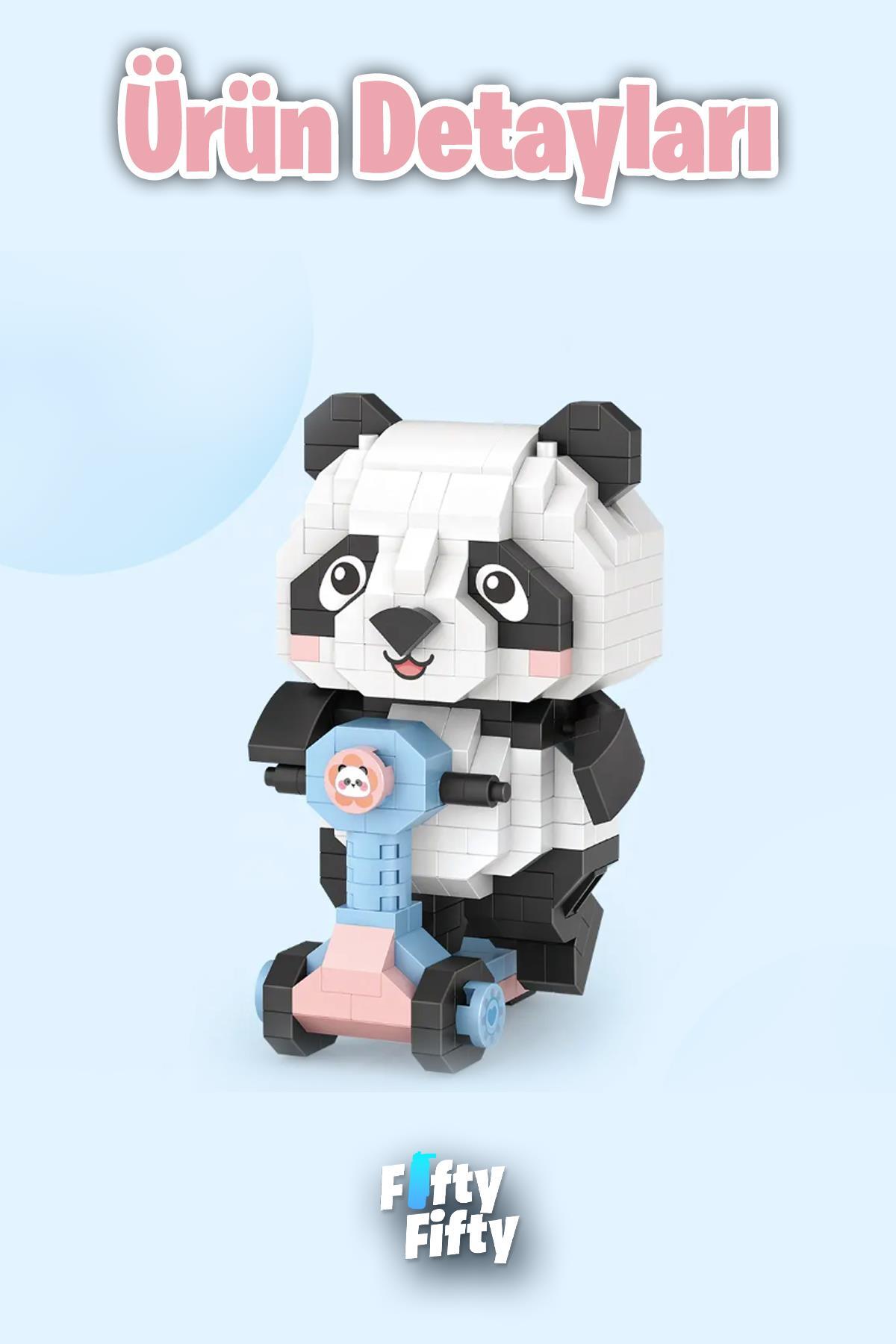 ミニカー milkcocoa Vagonlife LOZ Micro Block Serisi Panda 320 Parça Oyuncak Yapım