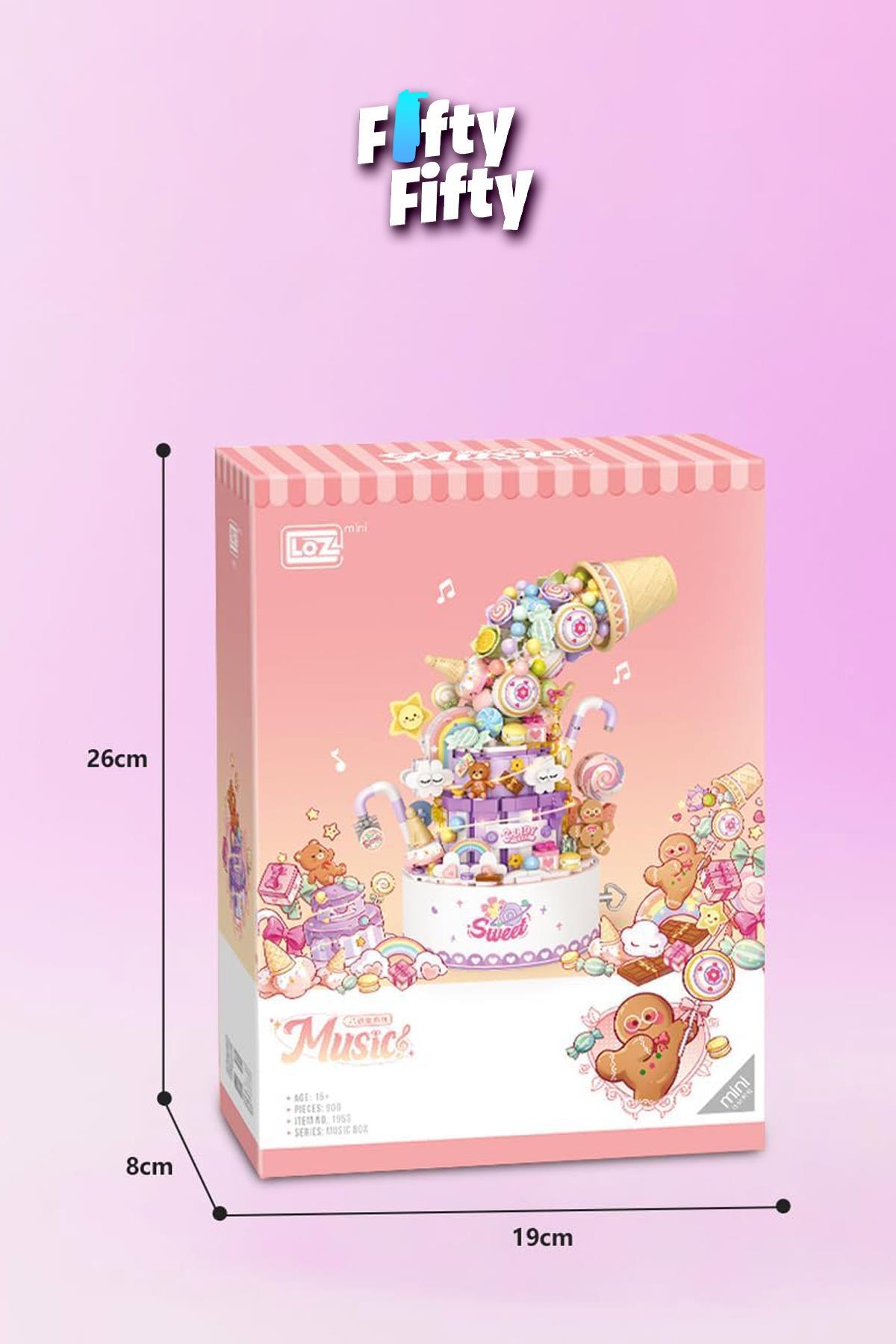 Vagonlife LOZ Ledli Müzik Kutulu Pasta 909 Parça Oyuncak Yapım