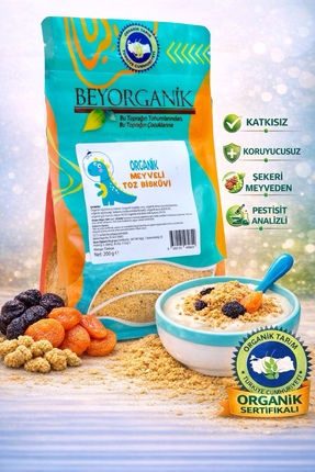 BEYORGANİK Organik Meyveli Toz Bisküvi 200gr