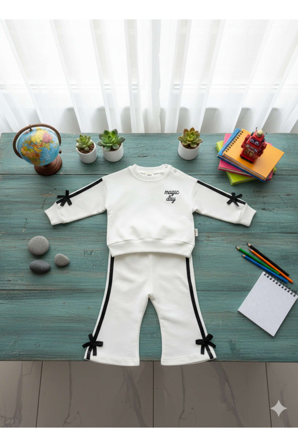 Momivi Kids Magic Day Fiyonk Detaylı Kız Bebek&Çocuk 2'li Eşorman Takımı fotoğrafı 4 (önizleme)