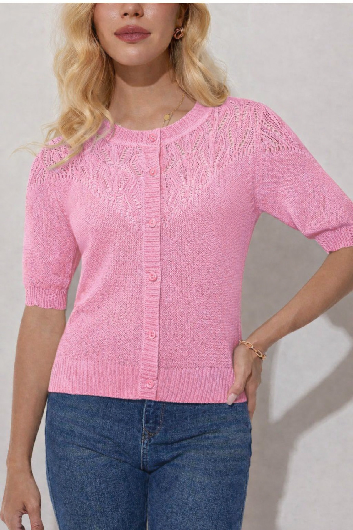 youknitwear you  Wanda %100 Pamuk Triko Hırka - Görsel 2