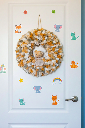 Bonila Handmade Ayıcık Figürlü Bulut Kapı Süsü | El Yapımı Bebek & Çocuk Odas...