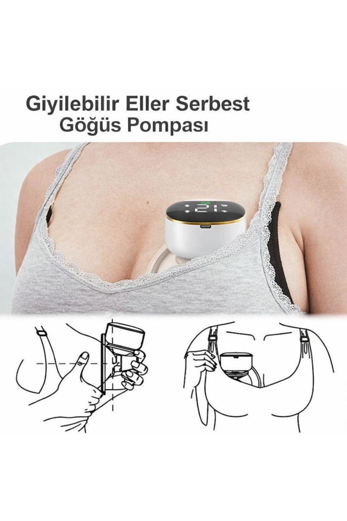 MorPort 2 Adet Elektrikli Giyilebilir Süt Pompası I Kablosuz Süt Pompası I Taşınabilir Süt Pompası fotoğrafı 4 (önizleme)