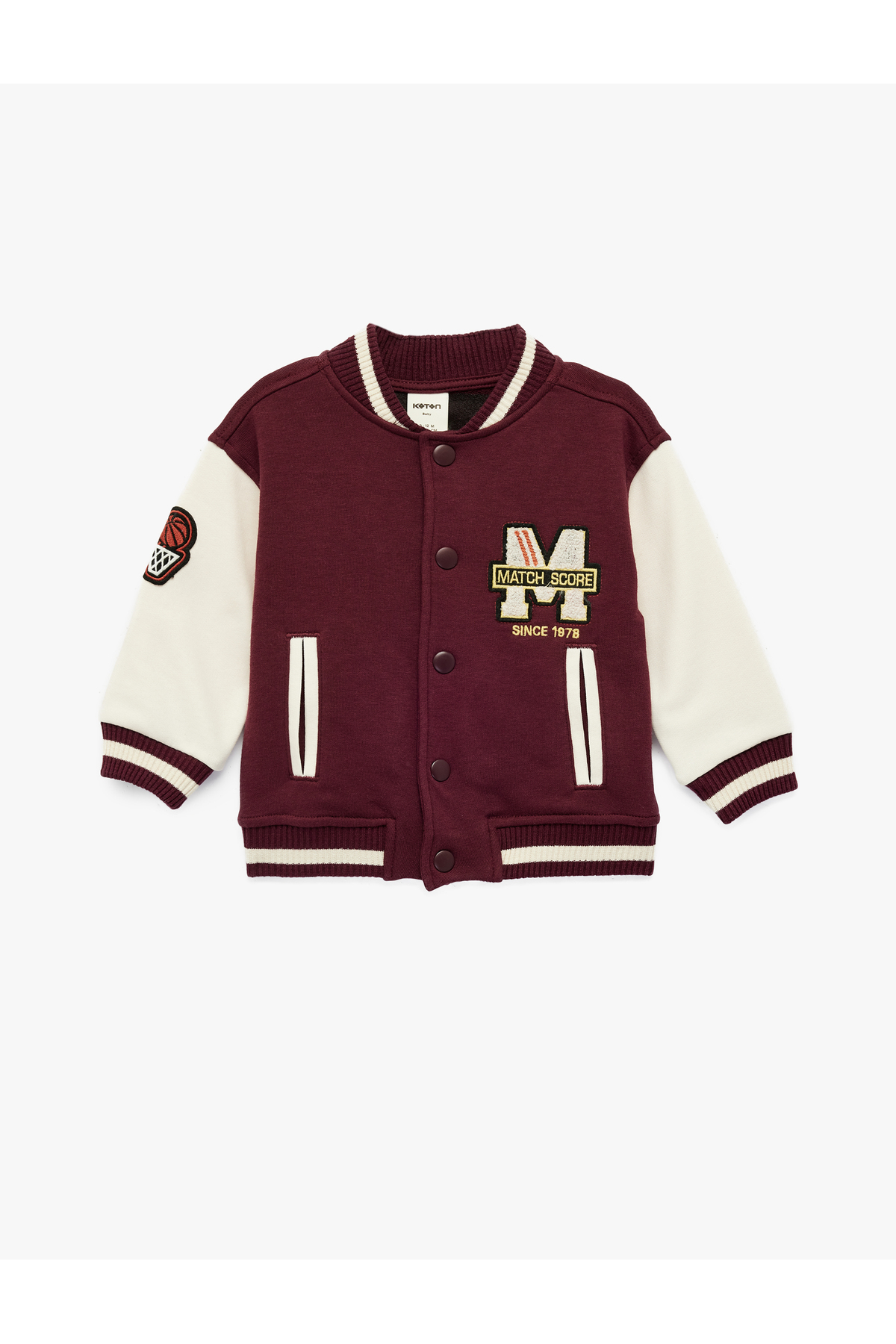 Koton Uzun Kollu Cepli Renk Kontrastlı Baskılı Oversize Kolej Yaka Bomber Ceket fotoğrafı 3 (önizleme)