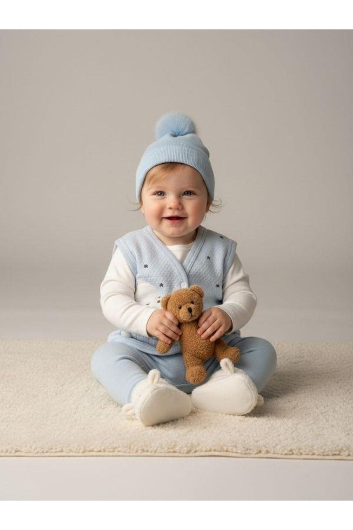 Zekids Erkek Bebek Ayıcık Desenli Yelek fotoğrafı 3 (önizleme)