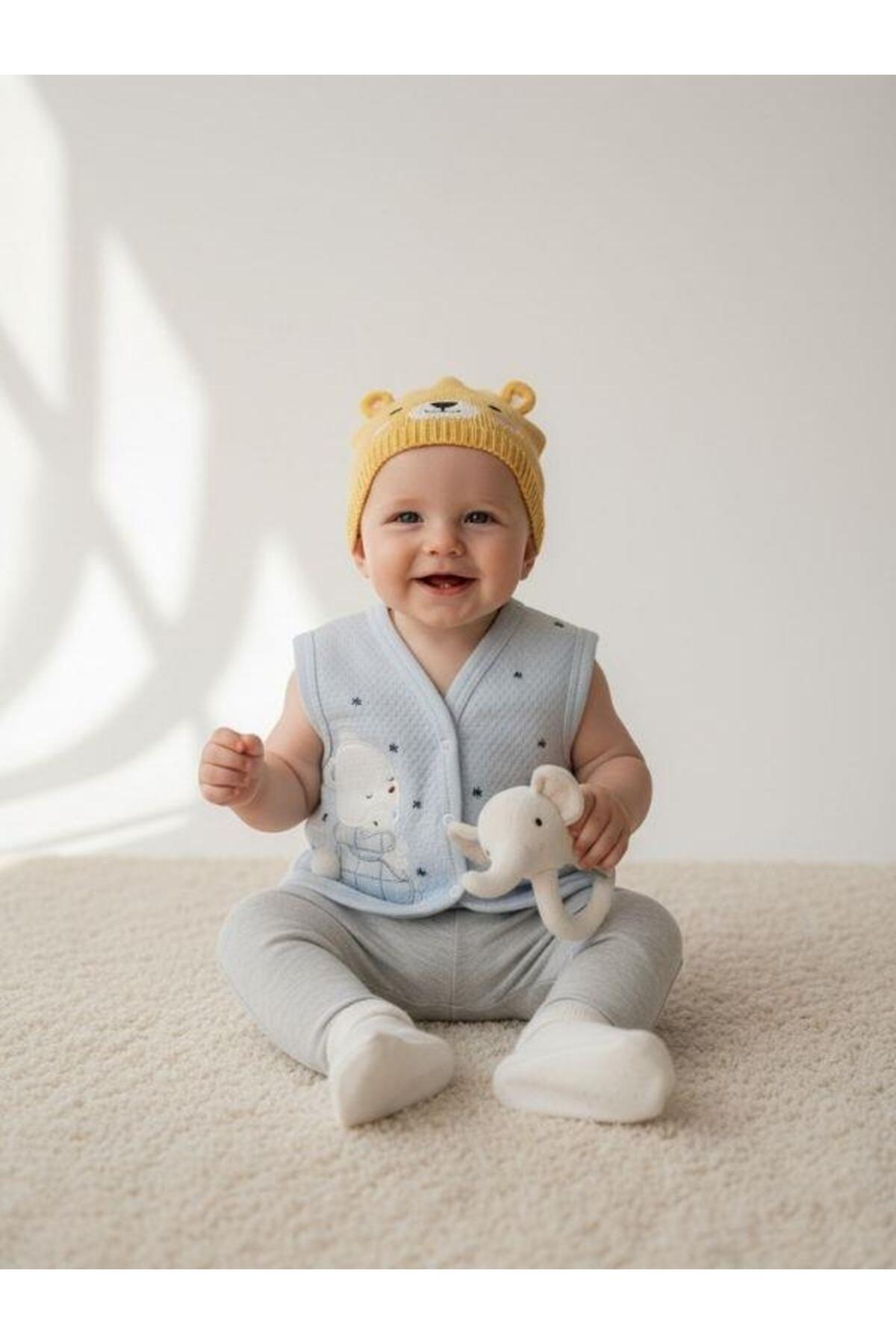 Zekids Erkek Bebek Ayıcık Desenli Yelek fotoğrafı 2 (önizleme)