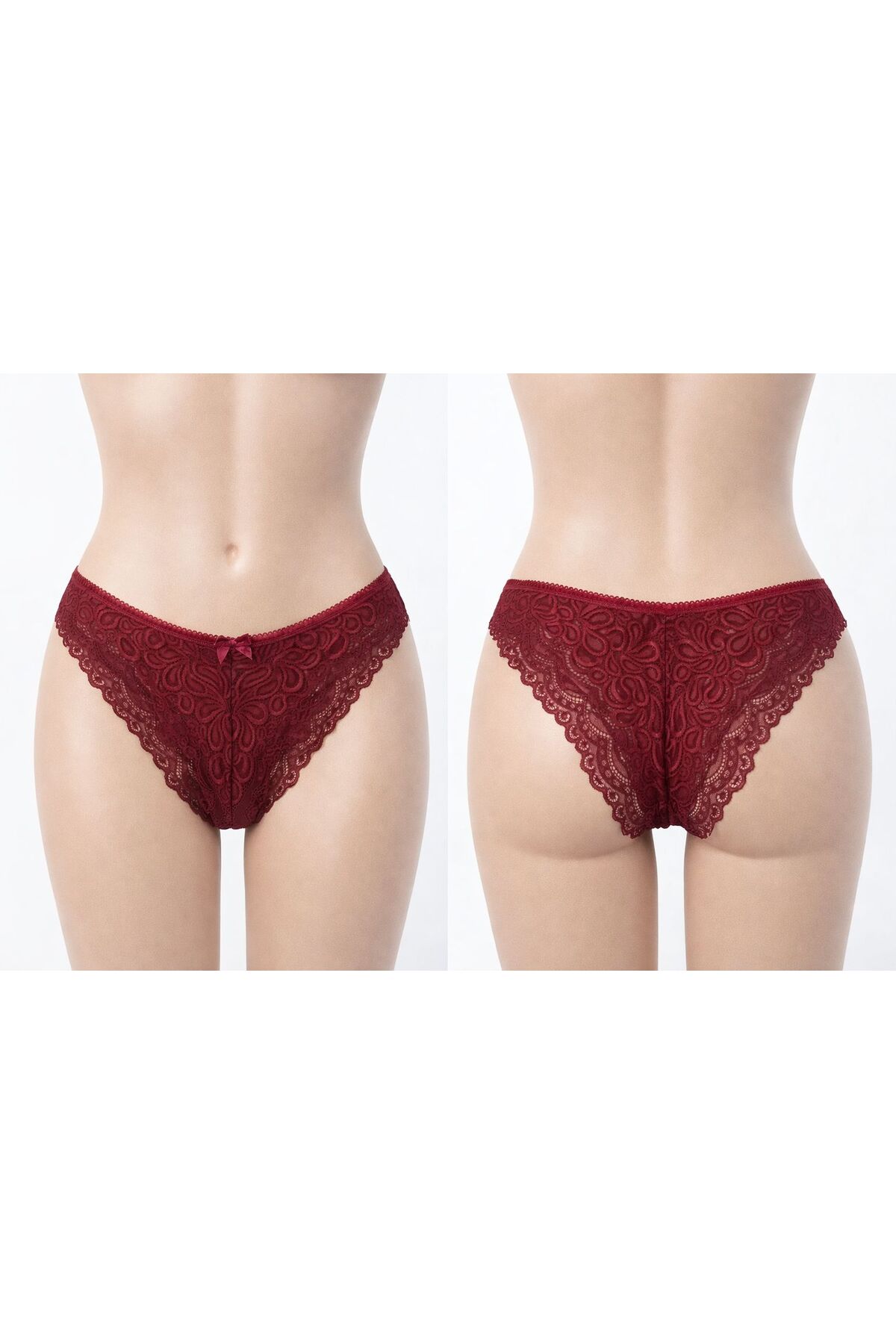 MAVİ QUMSAL (YENİ ÜRÜN) Karışık Dantel (3'lü Set) Bordo, Ekru,Pembe görsel 2