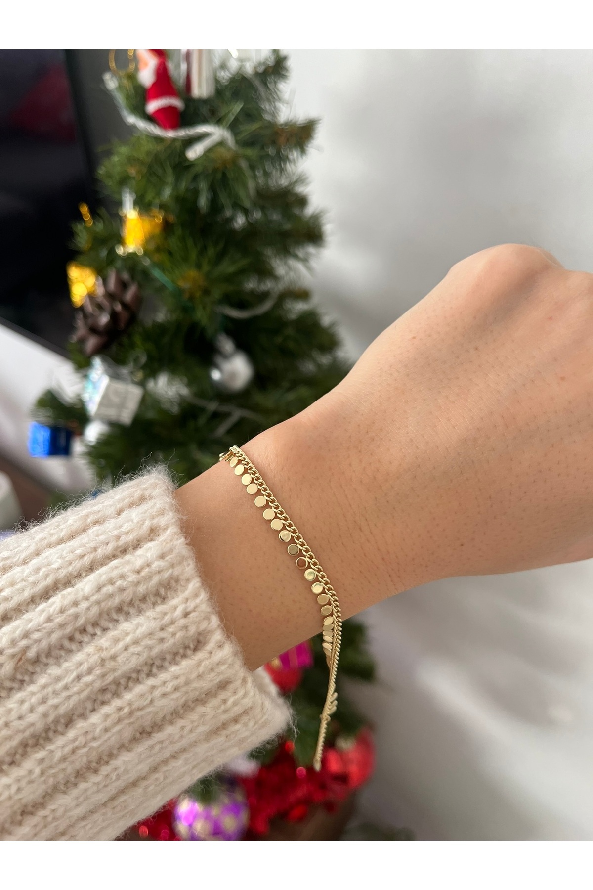 KADIN 14K XUPİNG GOLD ÇELİK VİP ÖZEL SERİ BİLEKLİK PUL BİLEKLİK
