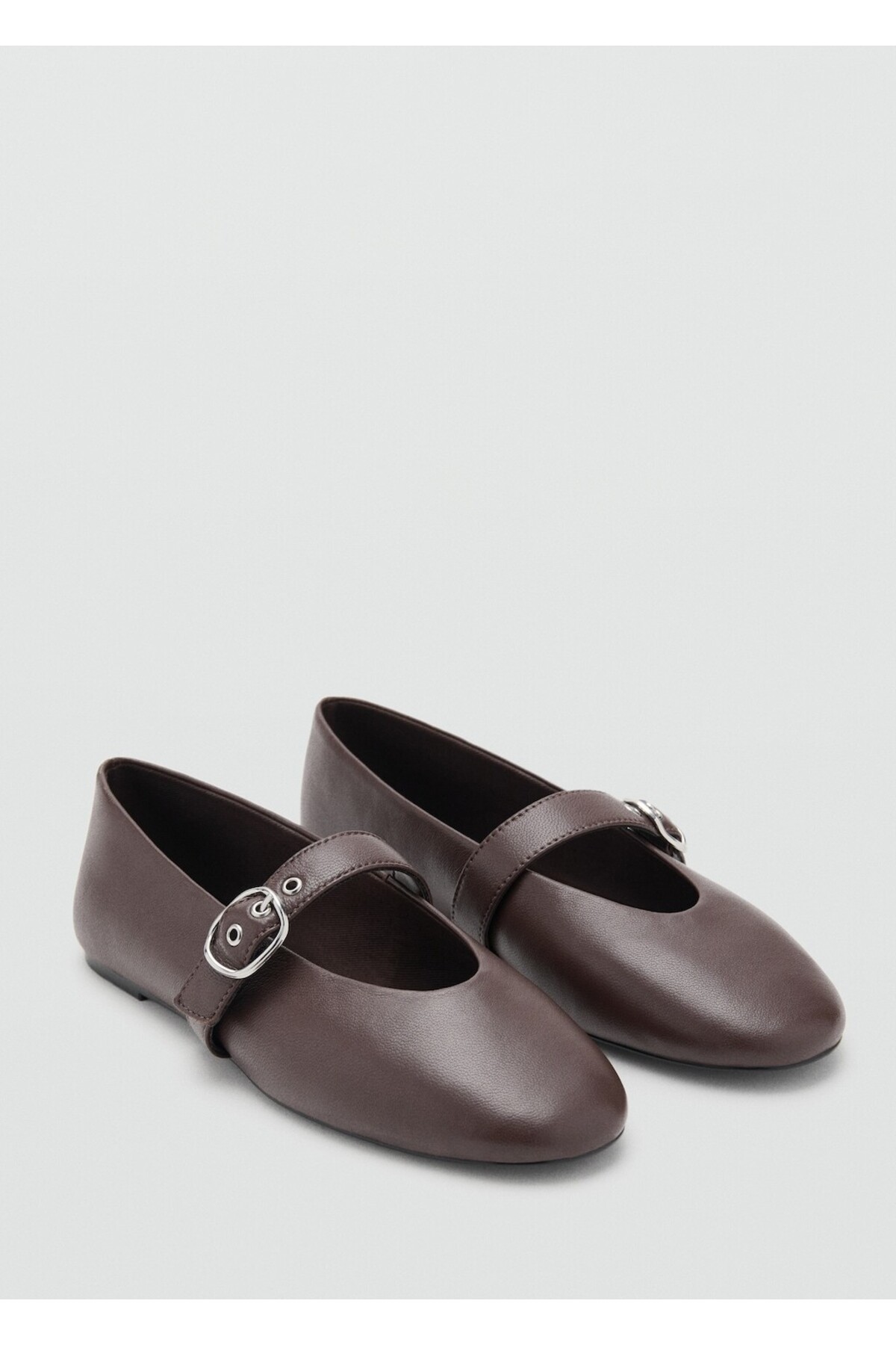 MANGO  Tokalı kayışlı deri babet ayakkabı