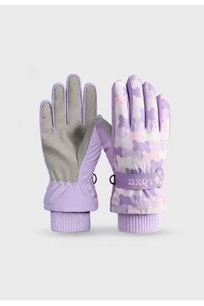 SkyWheel Su ve Rüzgar Geçirmez Çift Kat Çocuk Kar Kayak Eldiveni