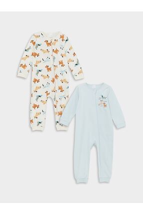 LC Waikiki LCW baby Bej Erkek Bebek Tulum 2'li (0-12 Ay Patikli, 12 Ay+ Patik...