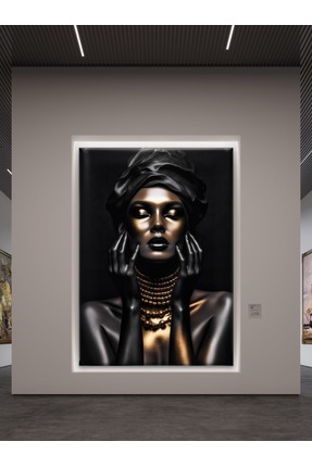 NET REKLAM Altın Ton Detaylı Kadın Figürlü Özel Tasarım Modern Duvar Tablosu