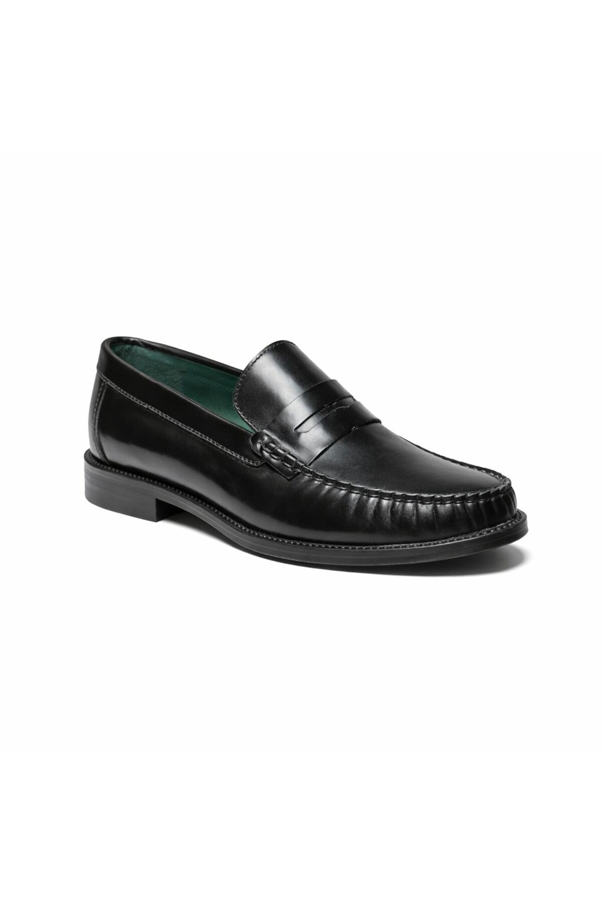 Achelois Monarch Hakiki Deri Siyah Penny Loafer Erkek Ayakkabı, Klasik & Günlük görsel 2