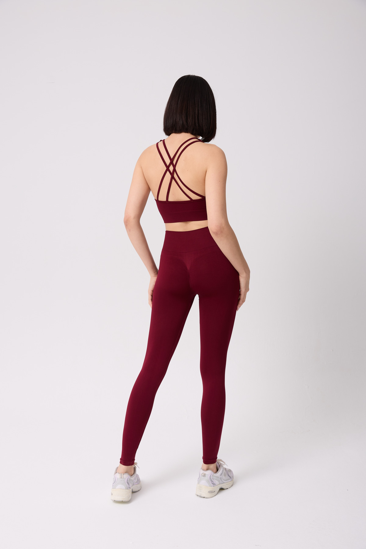 FOREVER MORE  Aura Model Arkası Büzgülü Toparlayıcı Etkili Yüksek Bel Dikişsiz Tayt - Görsel 4