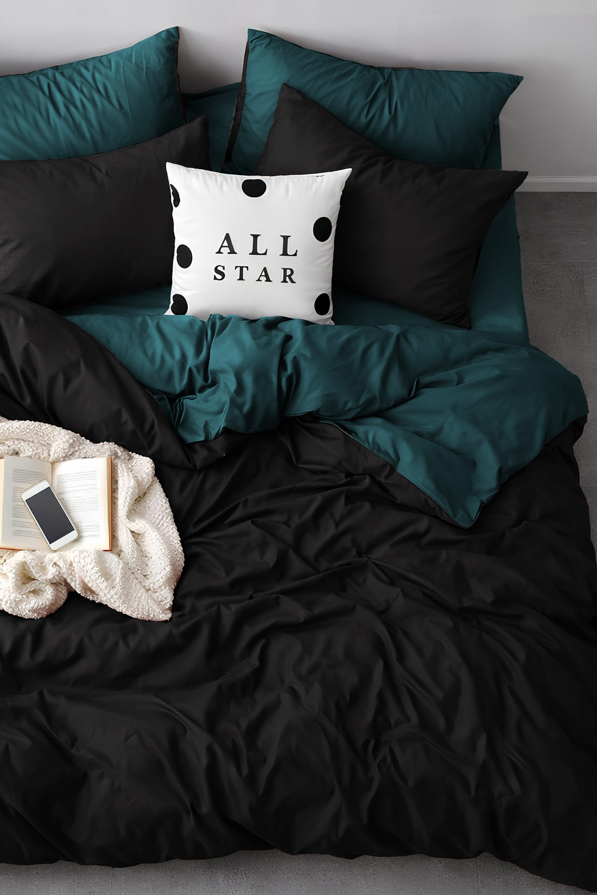 Always Простирадло з гумкою, двостороннє, двоспальне, комплект постільної біл...