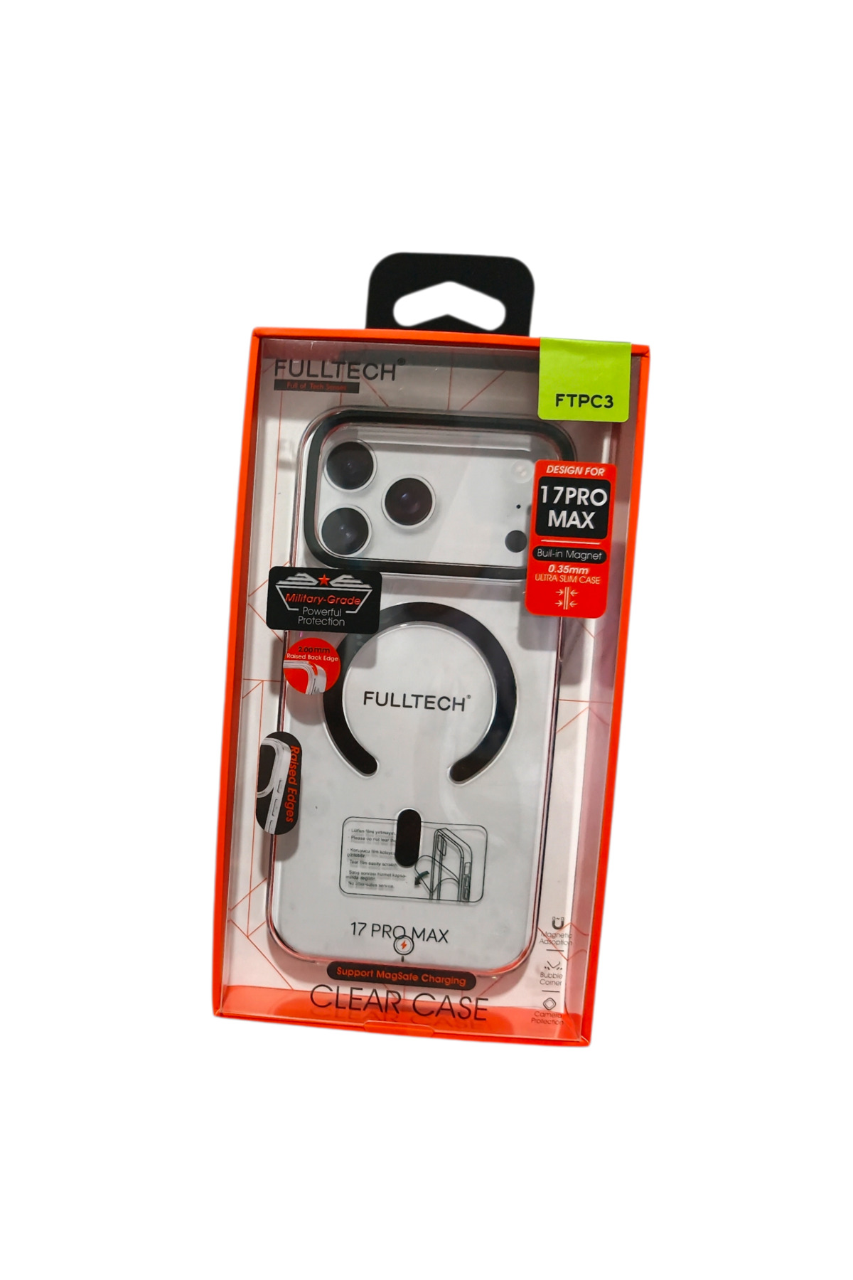 iPhone 17 Pro Max Uyumlu Ftpc3 Magsafe Şarj Destekli Şeffaf Kılıf