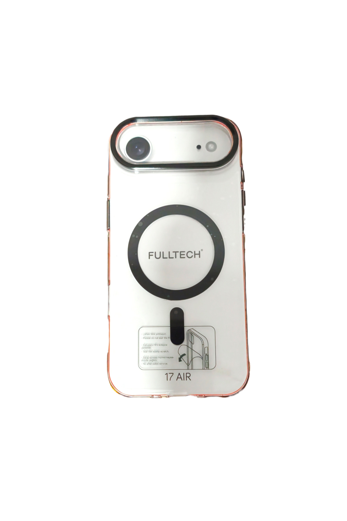 iPhone 17 Air Uyumlu Ftpc3 Magsafe Şarjlı Şeffaf Kılıf - Siyah