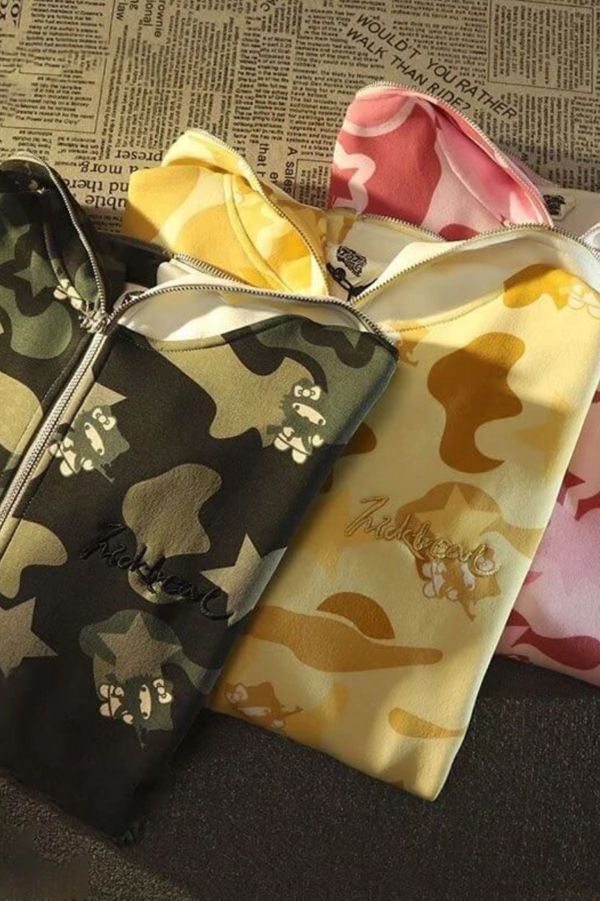 İlayda Toprak  Camo Sarı Hello Kitty Unisex Hoodie Fermuarlı Uzun Kollu Hırka - Görsel 6