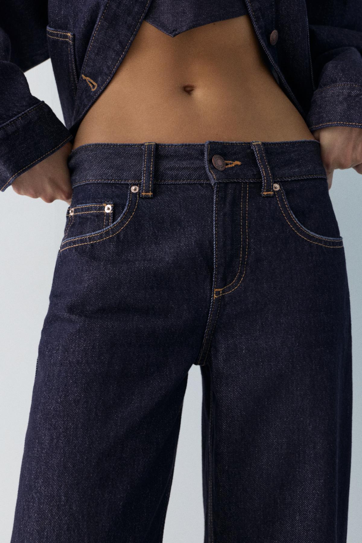 Pull & Bear  Düşük bel culotte pantolon jean - Görsel 6