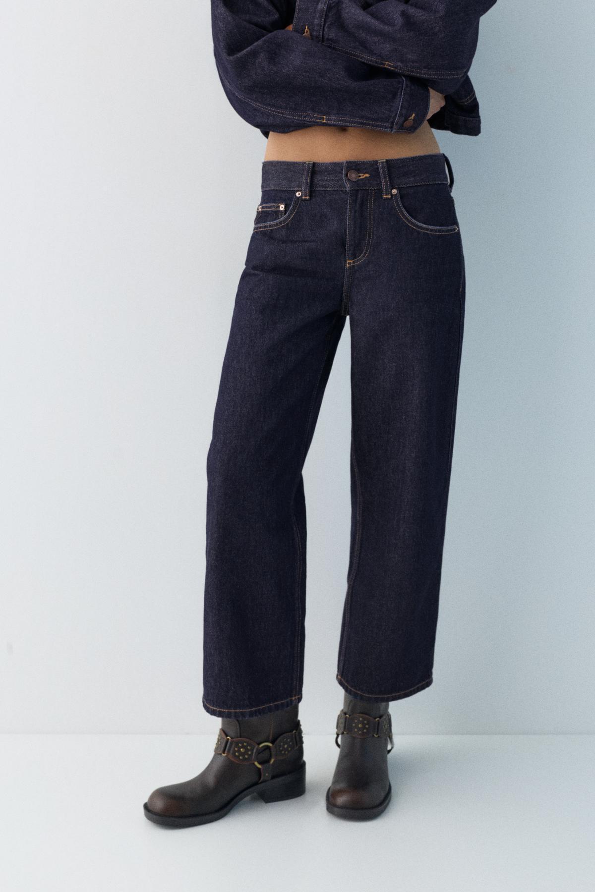 Pull & Bear  Düşük bel culotte pantolon jean - Görsel 3