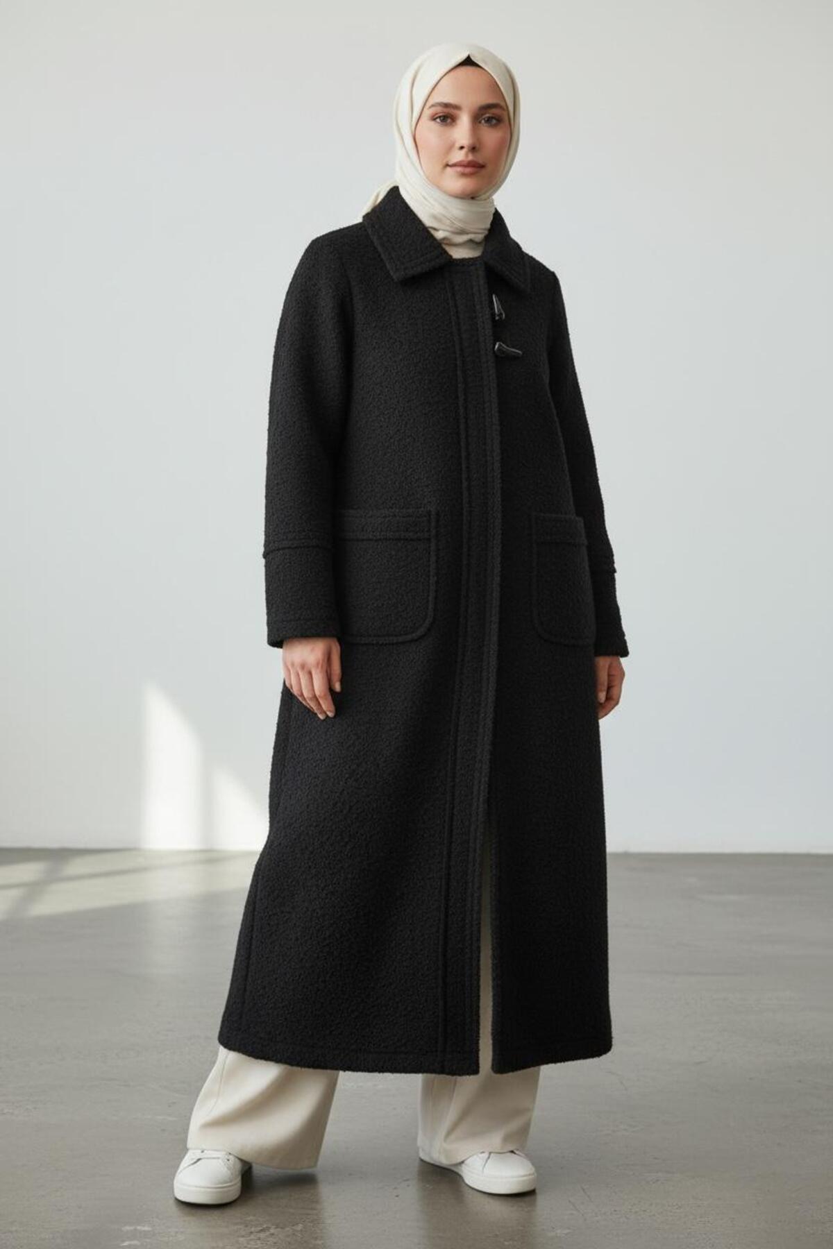 NERMİN  çoban düğme detaylı kuzu kap