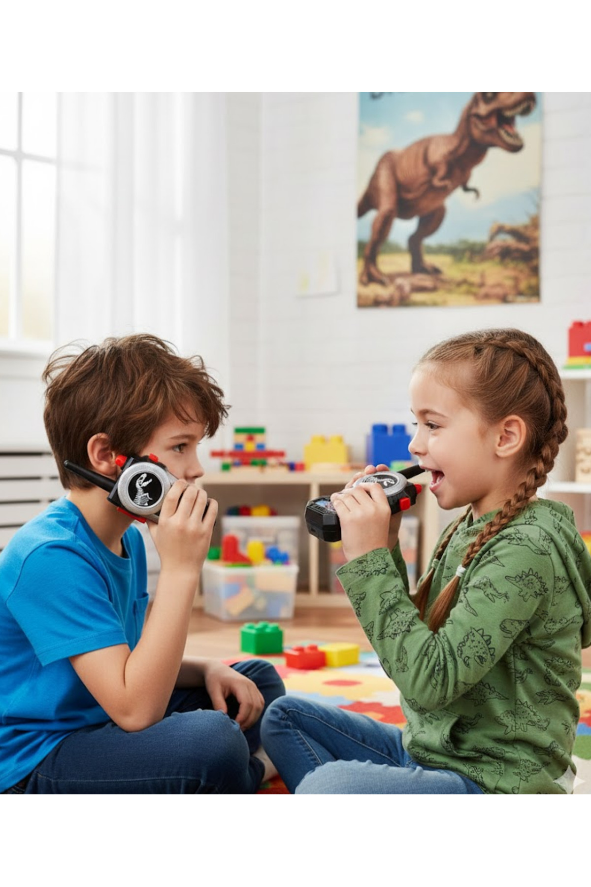 LRS STORE Çocuk Telsizi Uzun Menzilli Oyuncak Telsiz Seti-Dinazor Walkie Talkie-2'li Eğitici Macera Seti 80MT fotoğrafı 4 (önizleme)