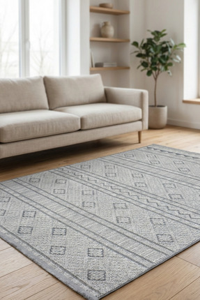 Ayduran Halı Rolyef İskandinav Kabartmalı Sisal Bukle Yıkanabilir Kaymaz Taba...