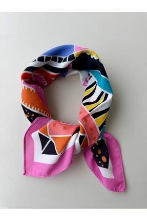 who knows ¿ Desenli Renkli Fular Bandana 50x50 Kadın Giyim Aksesuar