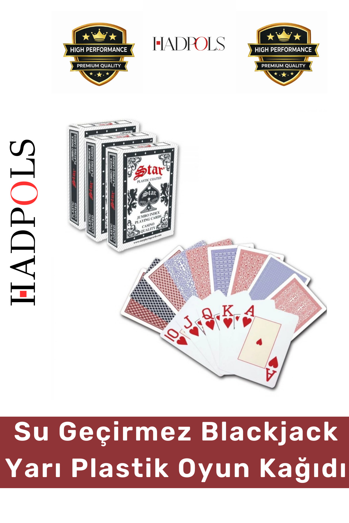 HadPols #Iskambil Su Geçirmez Blackjack Casino Yarı Plastik 52