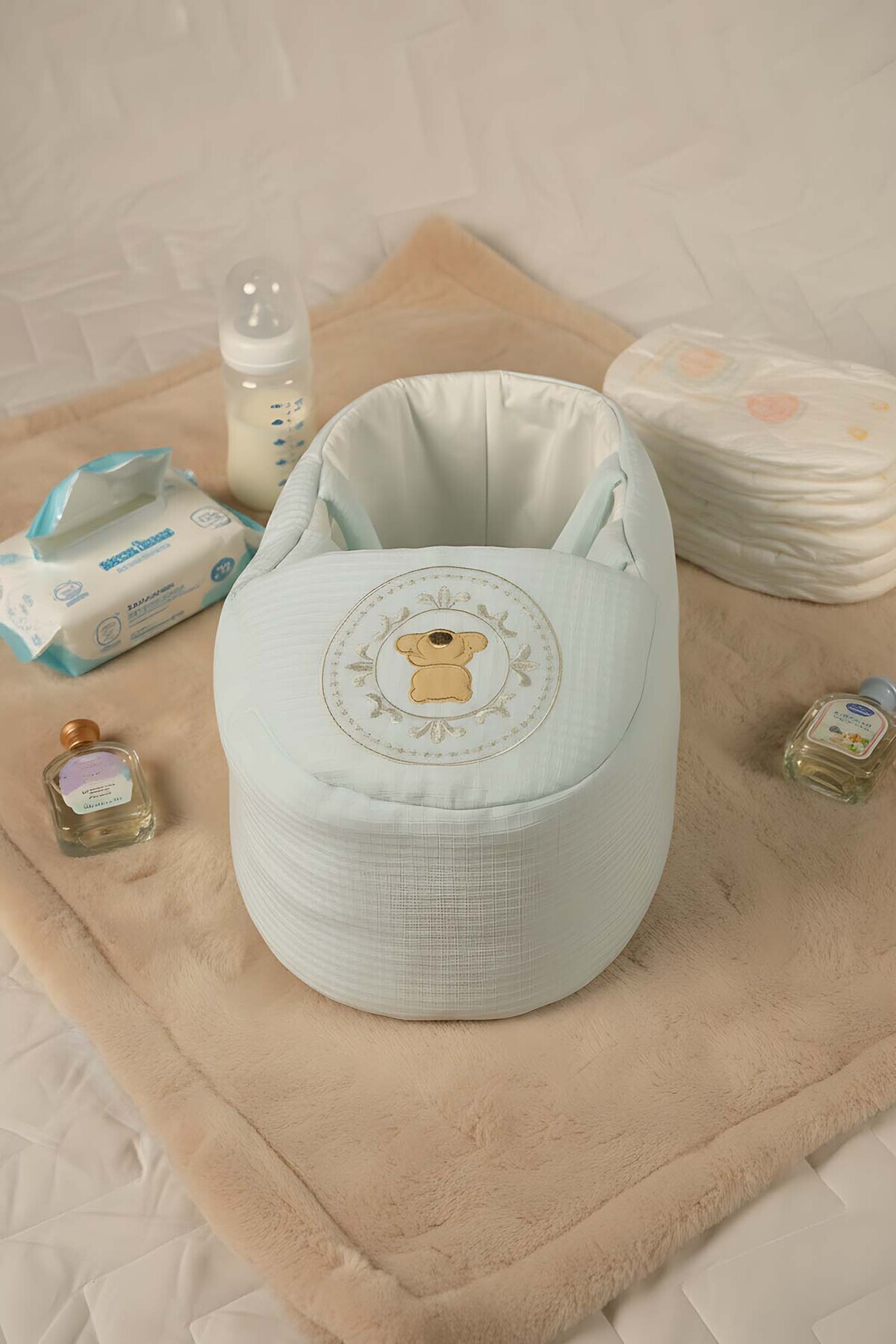 Rivaİstanbul Mavi Ayıcık Bebek Taşıma Çantası fotoğrafı 4 (önizleme)