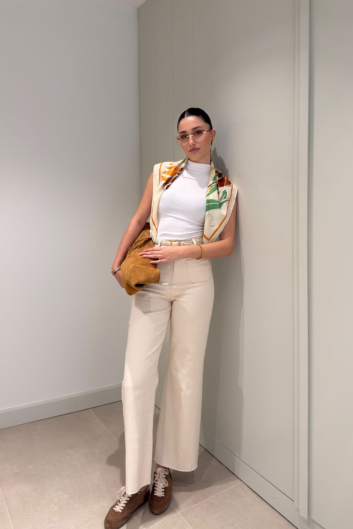 MAGARDE  ÖNÜ ARKASI CEPLİ BOL PAÇA JEAN- BEJ - Görsel 5