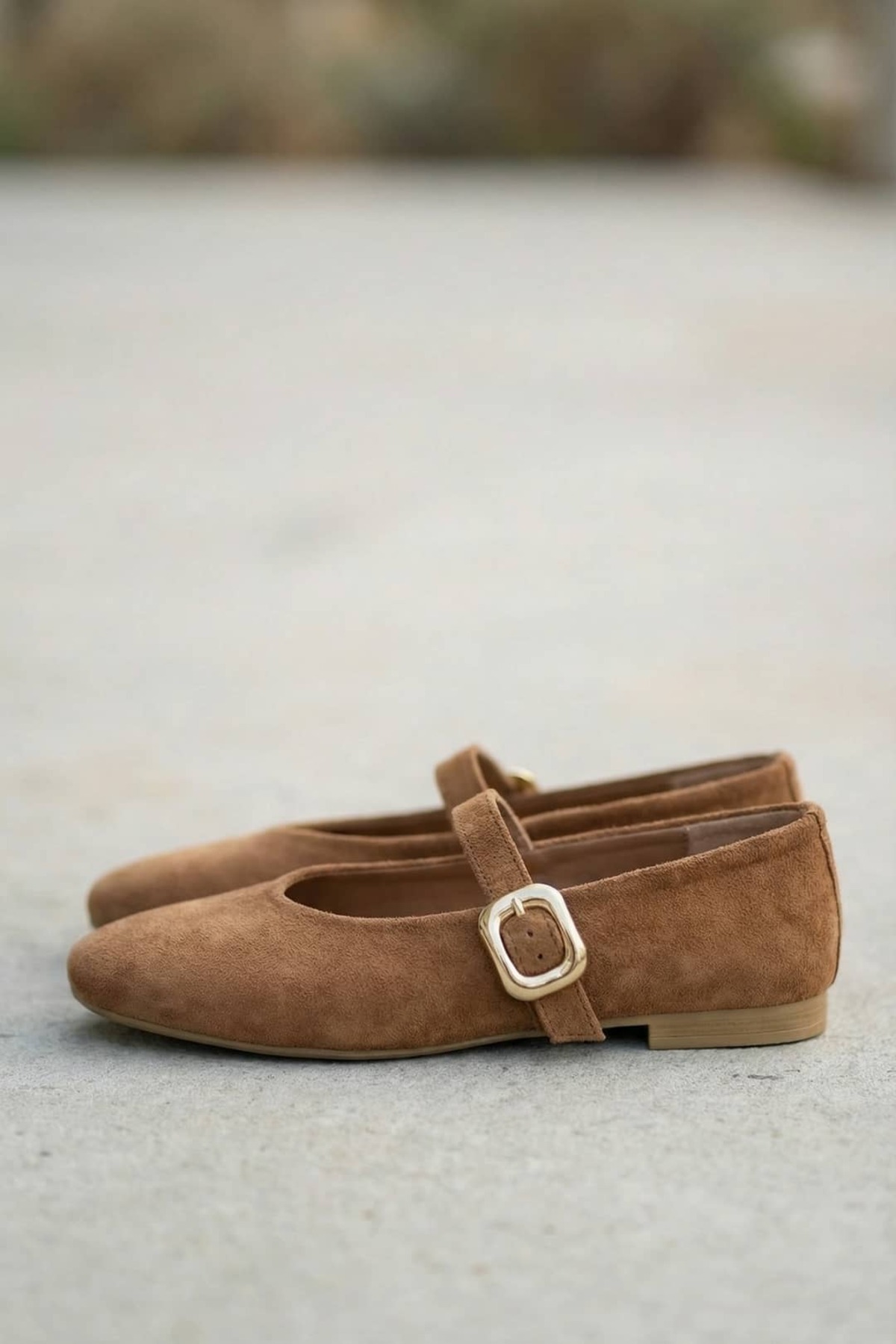NAVİSHOES Taba Kadın Tokalı Lastikli Kolay Giyilen Yazlık Süet Çeyiz Bohça Babet B71SNAV görsel 4