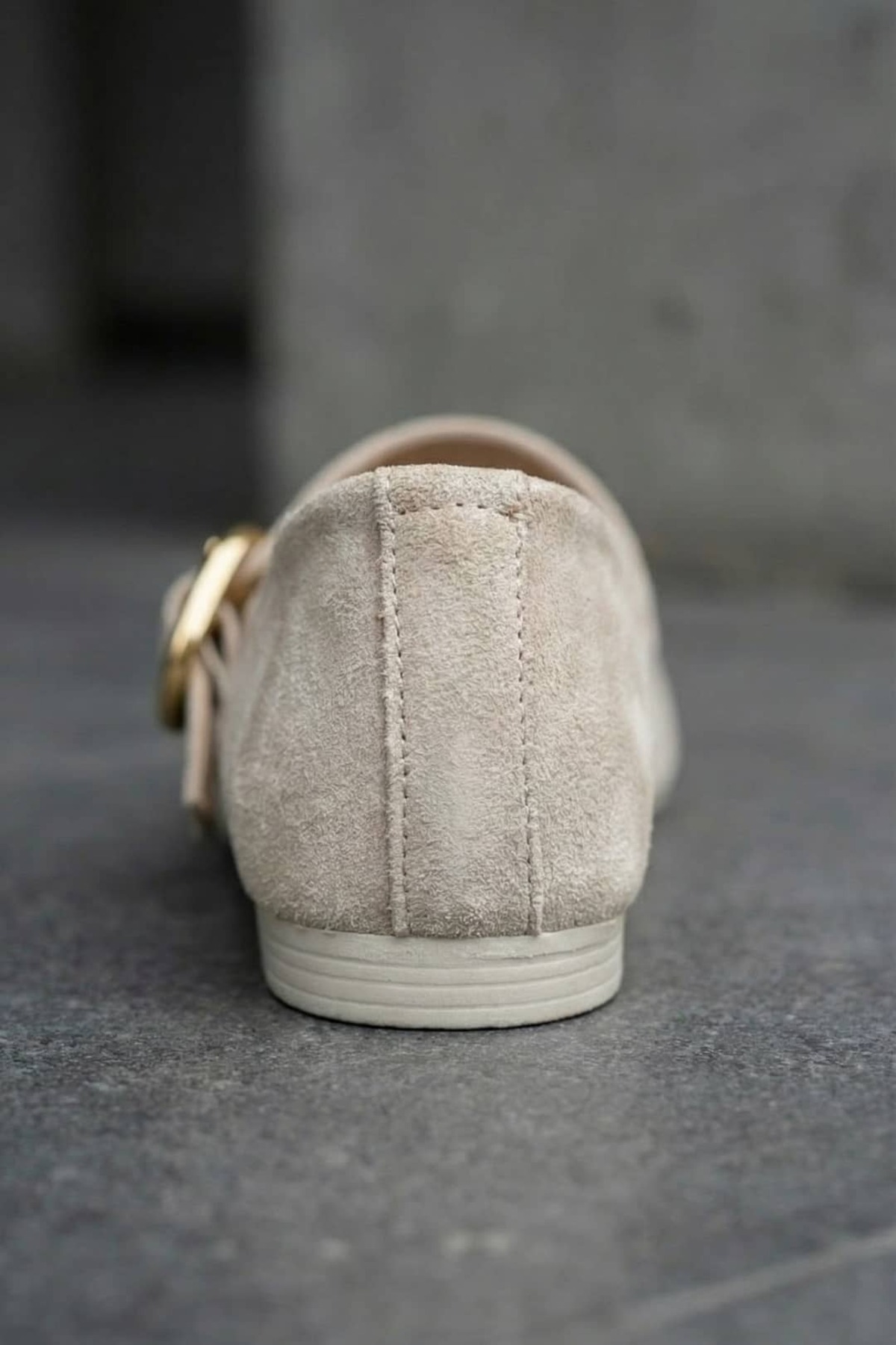 NAVİSHOES Krem Kadın Tokalı Lastikli Kolay Giyilen Yazlık Süet Çeyiz Bohça Babet B71SNAV görsel 6
