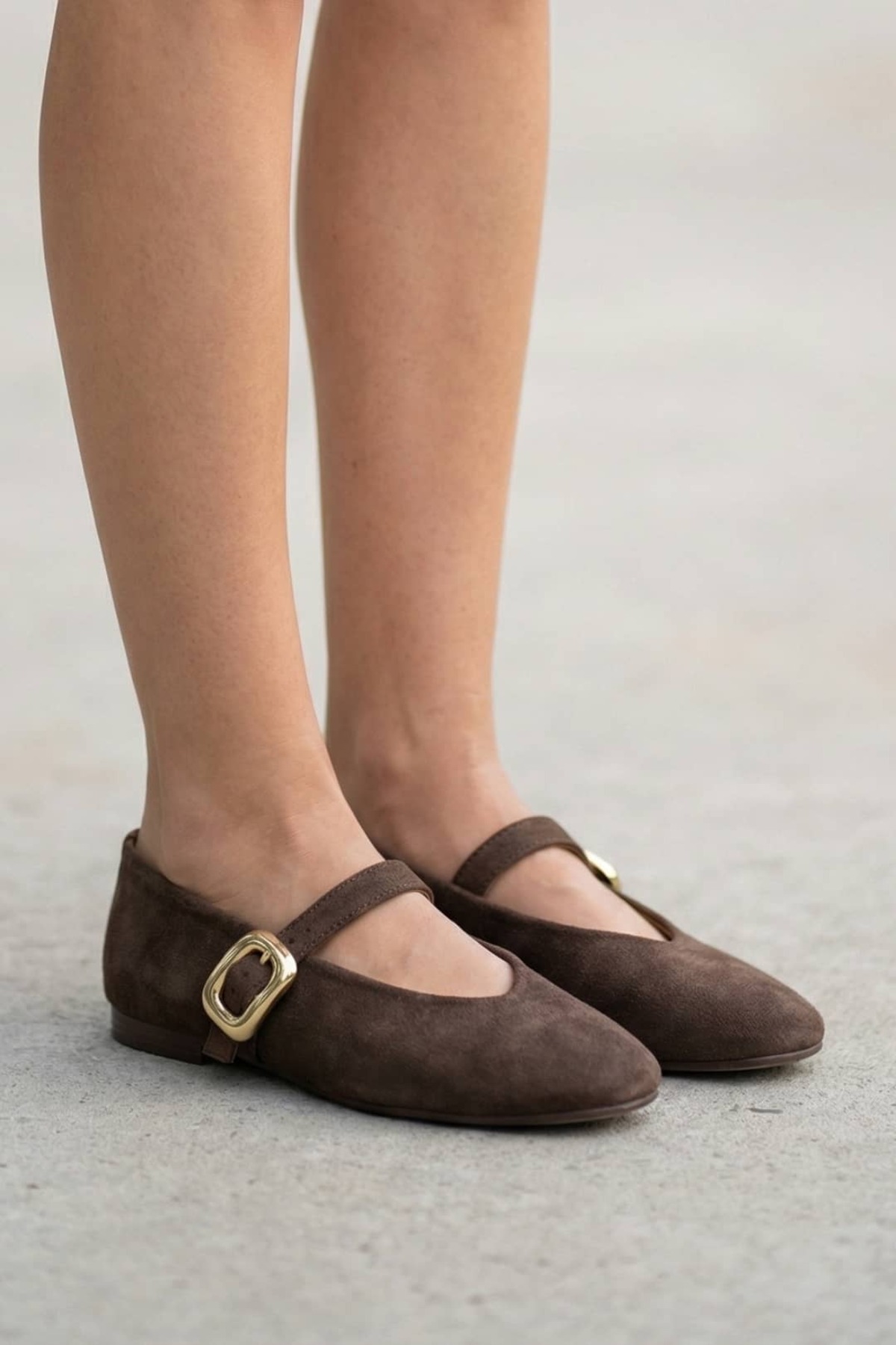 NAVİSHOES Kahverengi Kadın Tokalı Lastikli Kolay Giyilen Yazlık Süet Çeyiz Bohça Babet B71SNAV