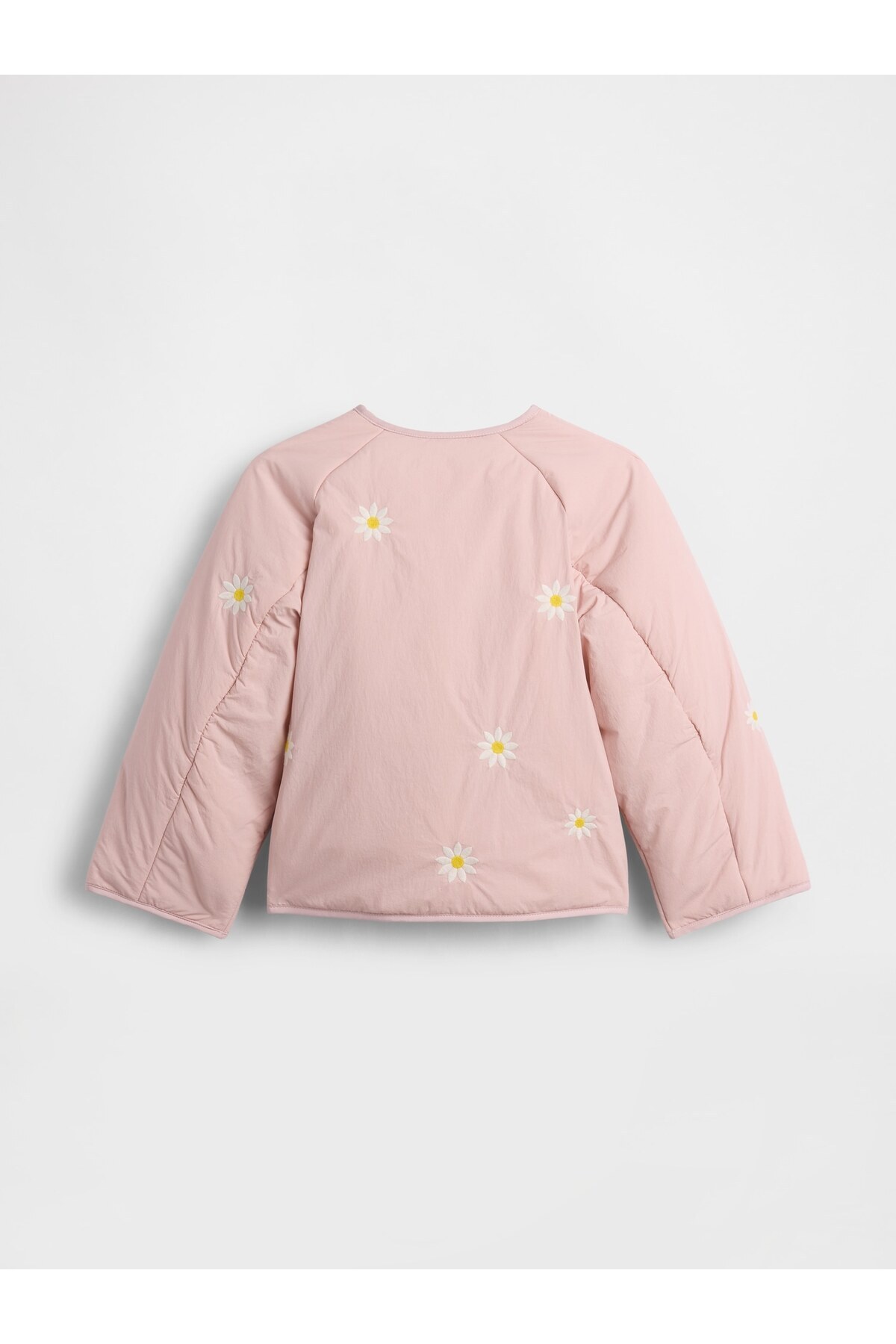 GAP Kız Bebek Açık Pembe Floral Embroidered Kapitone Ceket fotoğrafı 4 (önizleme)
