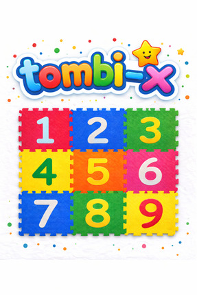 TOMBİ-X 9’lu Eva Puzzle 33x33 Büyük Boy – Çocuklar İçin Yer Matı