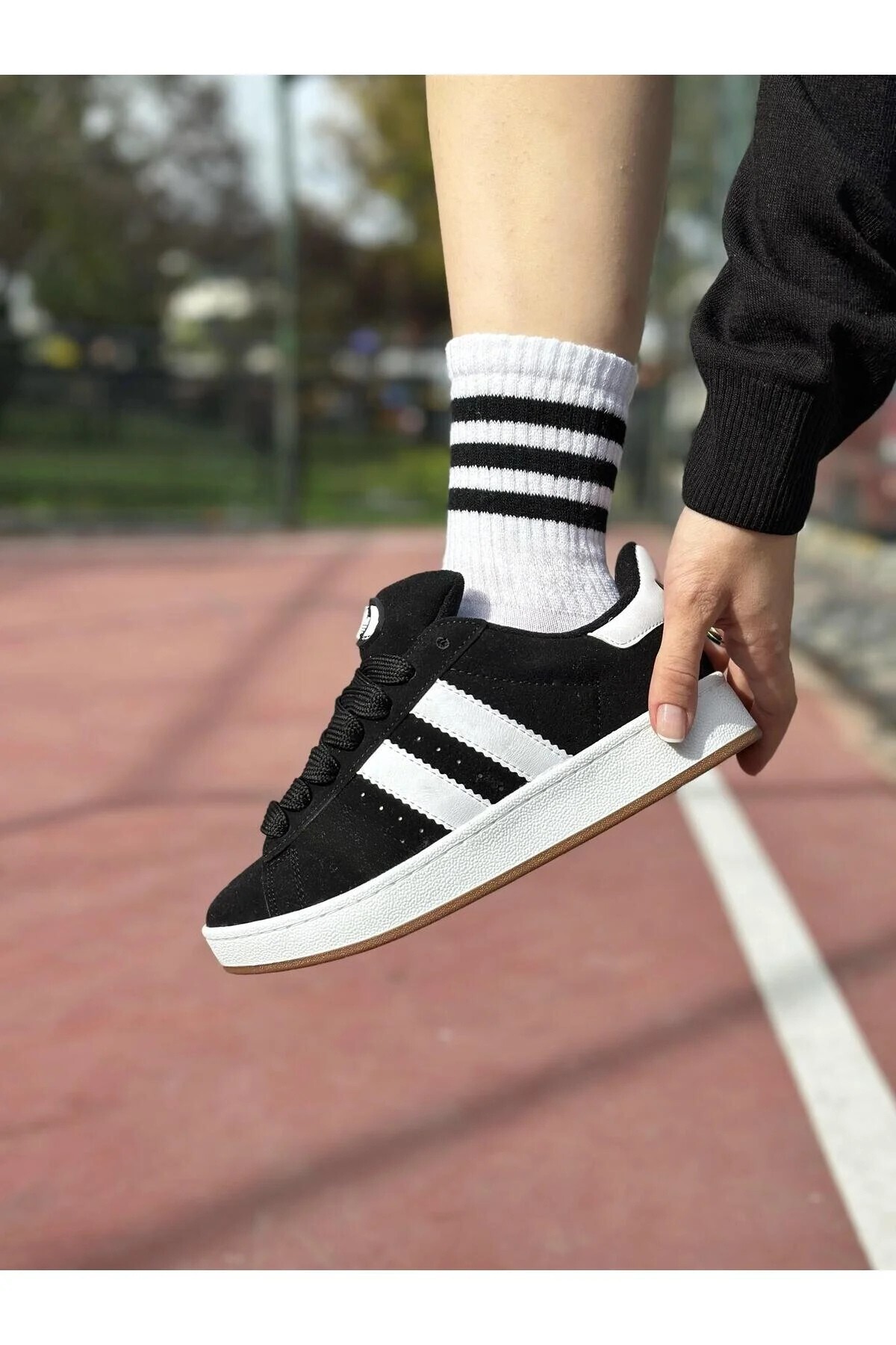 ResPon  Siyah Kampus Çorap Hediyeli Spor Ayakkabı - Görsel 2