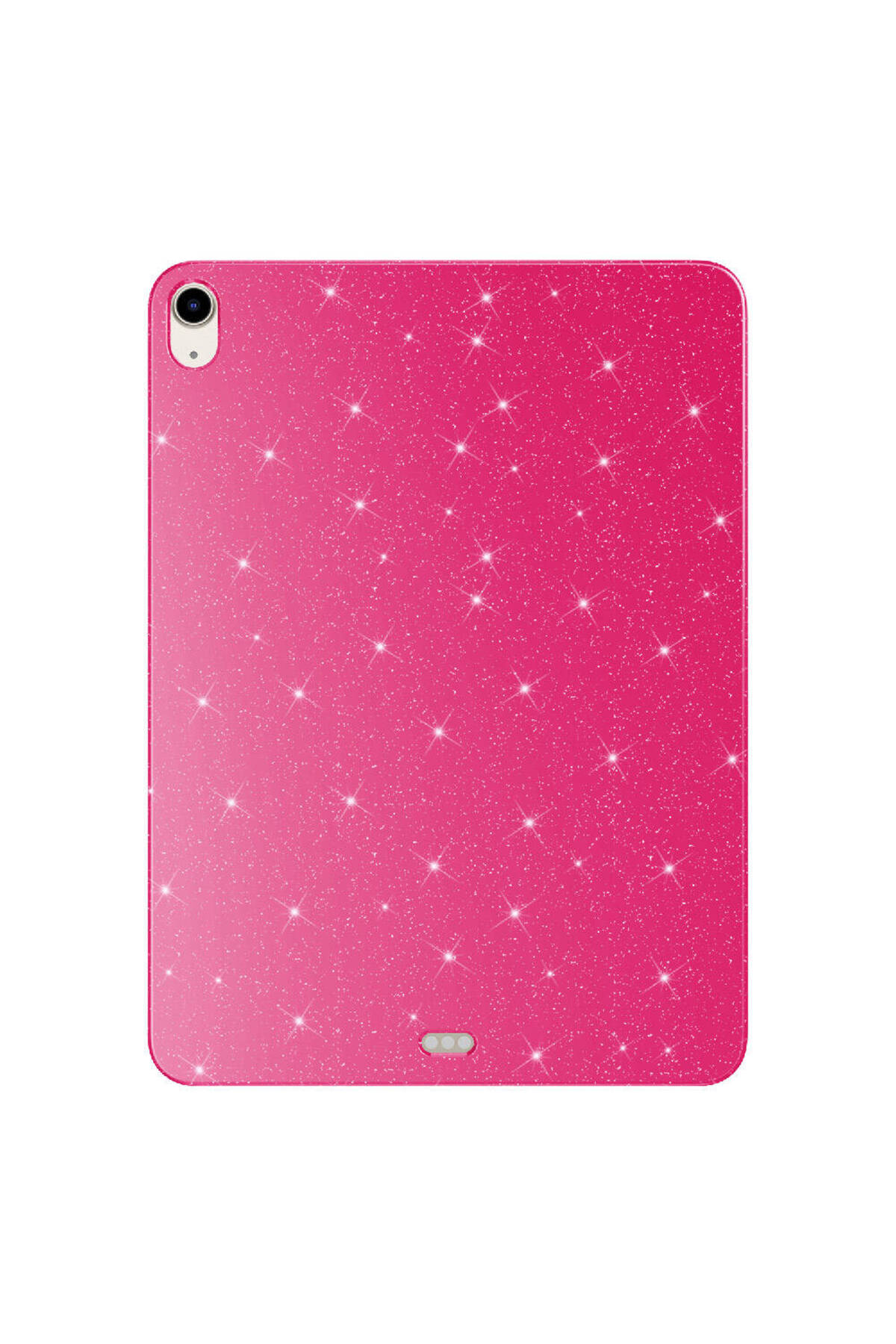iPad Air 11 2025 M3 Simli Parlak Görünümlü SBT Tablet Koton Kılıf - Pembe Koyu