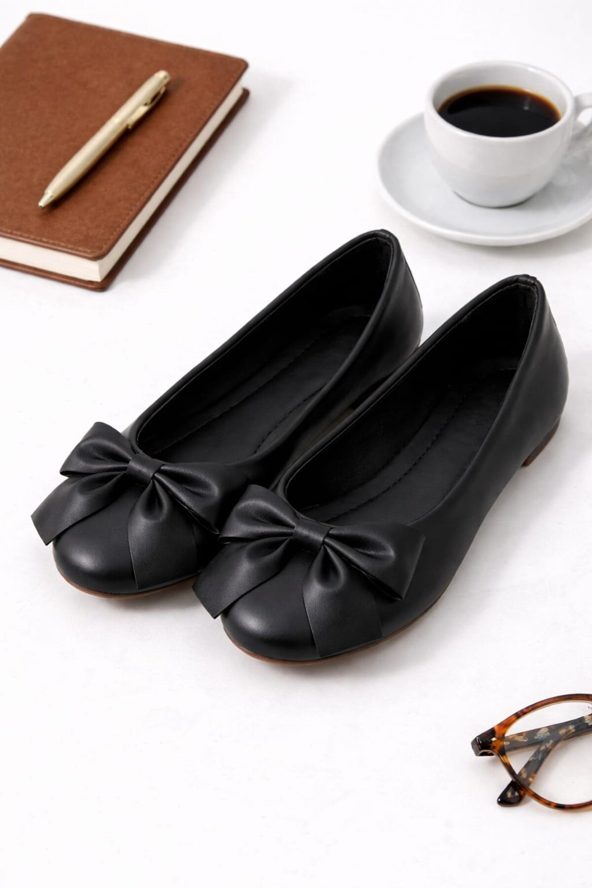 Slipcat  Zarif Kadın Günlük Kurdele Detaylı Yuvarlak Burun Şık Babet - Görsel 5