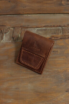 AKRONİUM LEATHER Hakiki Deri Çıtçıtlı Cüzdan Kartlık