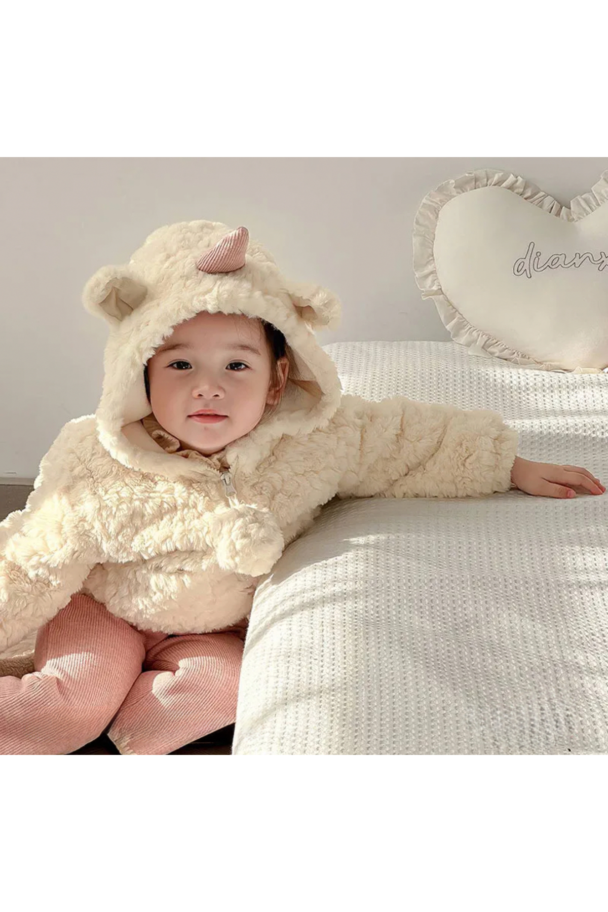 melisam.msg Kız Bebek Unicorn Kış Mevsimlik Peluş Mont Sevimli Kadife Astarlı fotoğrafı 4 (önizleme)