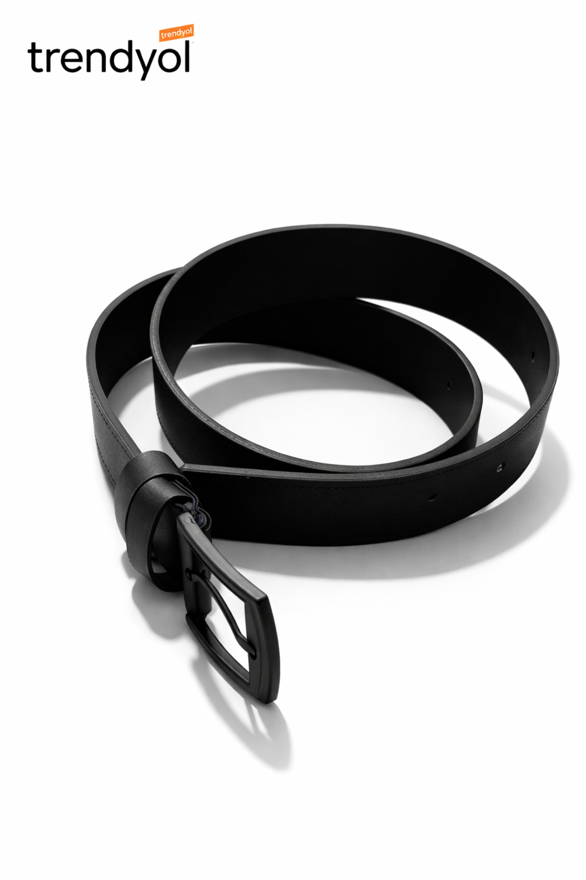 LİVORA  ERKEK KEMER BLACK NİKEL KARE TOKA DERİ DESENLI ERKEK PANTOLON KEMERİ - Görsel 4