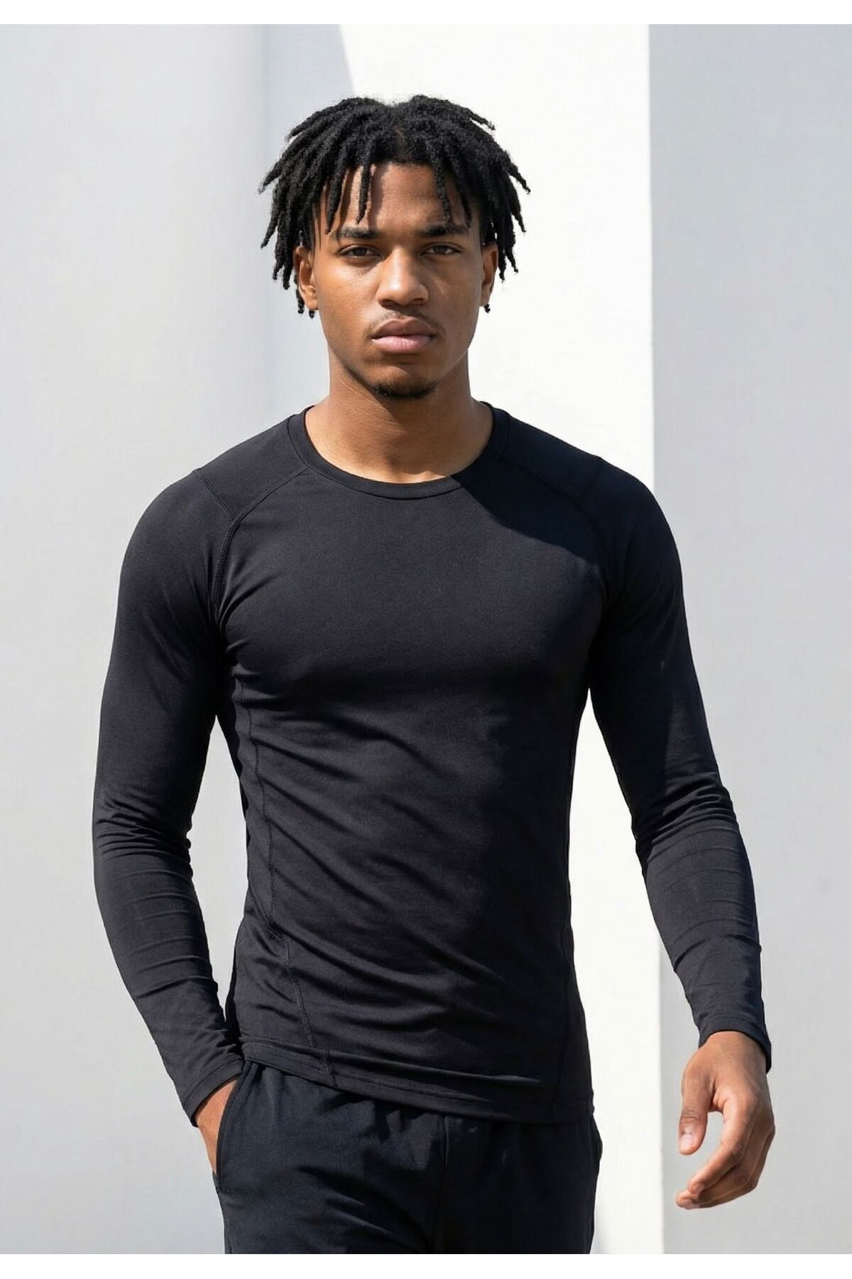 CLAW UP WORK Likralı Süprem Erkek Sporcu T-Shirt – Uzun Kollu, Bisiklet Yaka, Slim Fit Vücuda Oturan