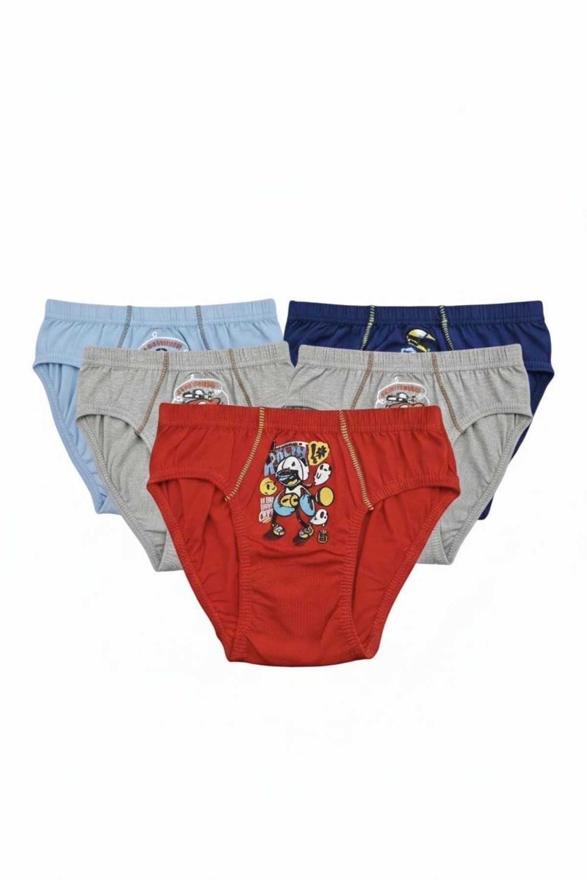 Tutku 5'li Erkek Bebek Külot Seti - %100 Pamuklu Karma Baskılı ve Renkli Bebek İç Çamaşırı fotoğrafı 2 (önizleme)