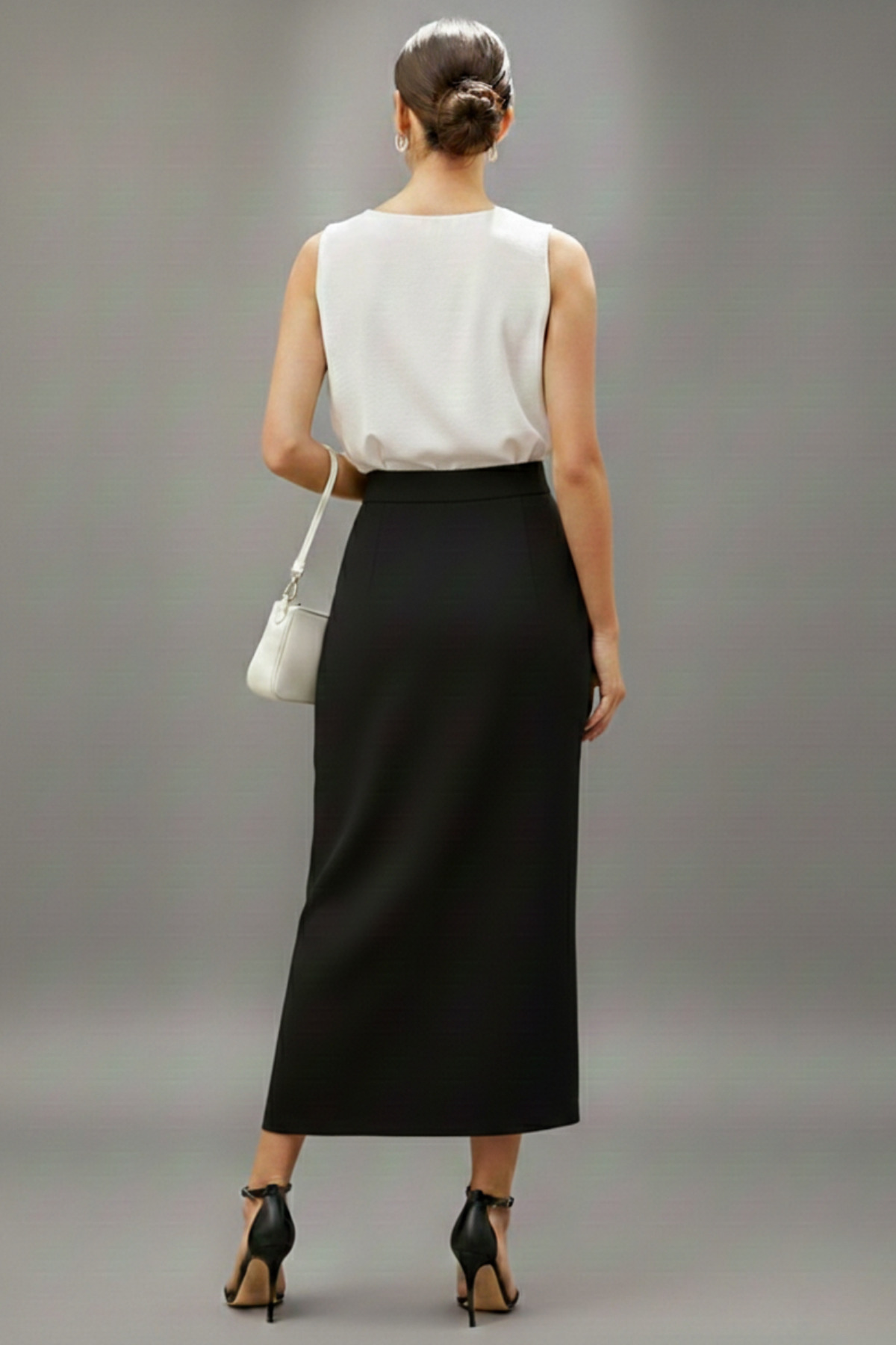 Lesa Wear  Siyah Yüksek Bel Kalem Etek Uzun - Görsel 5