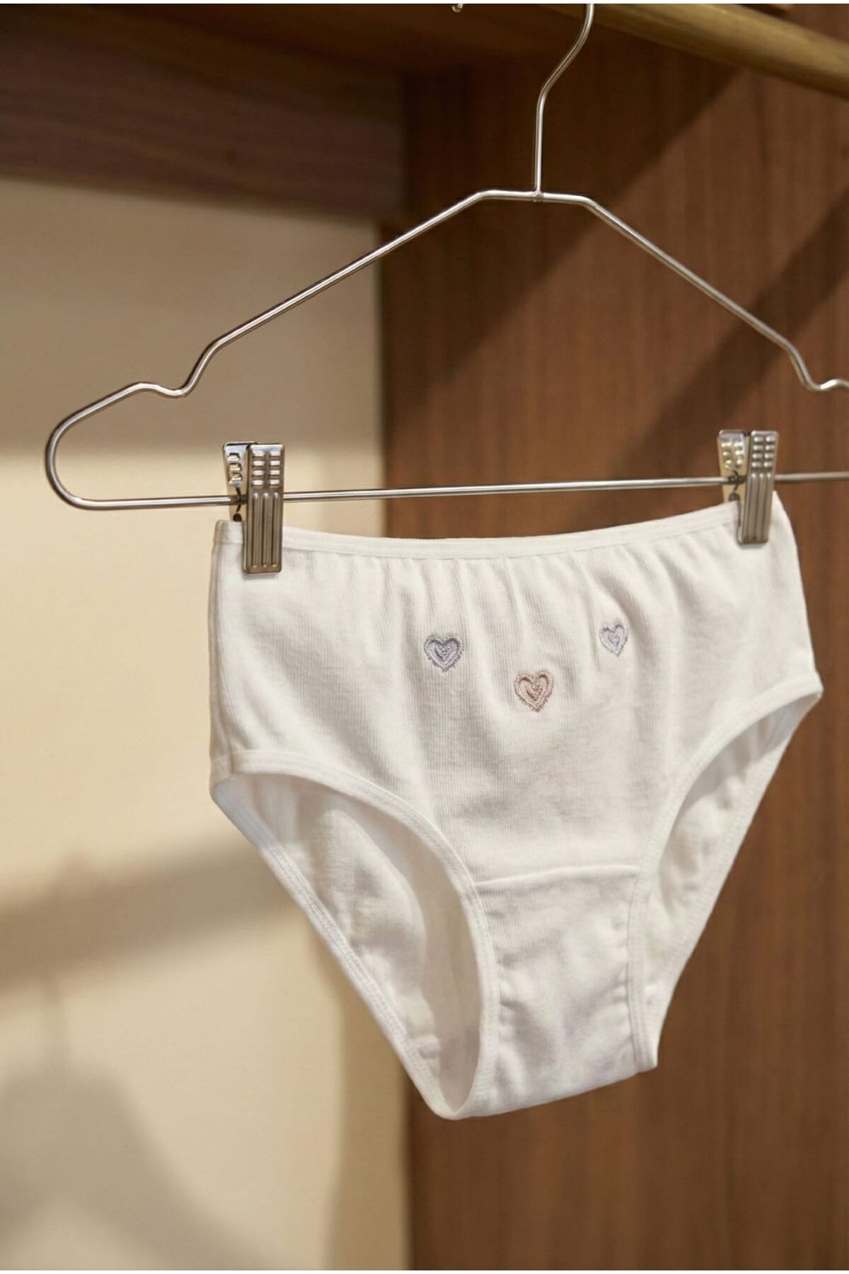 Tutku 5'li Paket Yüksek Bel Kız Bebek Külot - %100 Pamuk Ribana Nakışlı Beyaz Bebek İç Giyim Seti fotoğrafı 4 (önizleme)