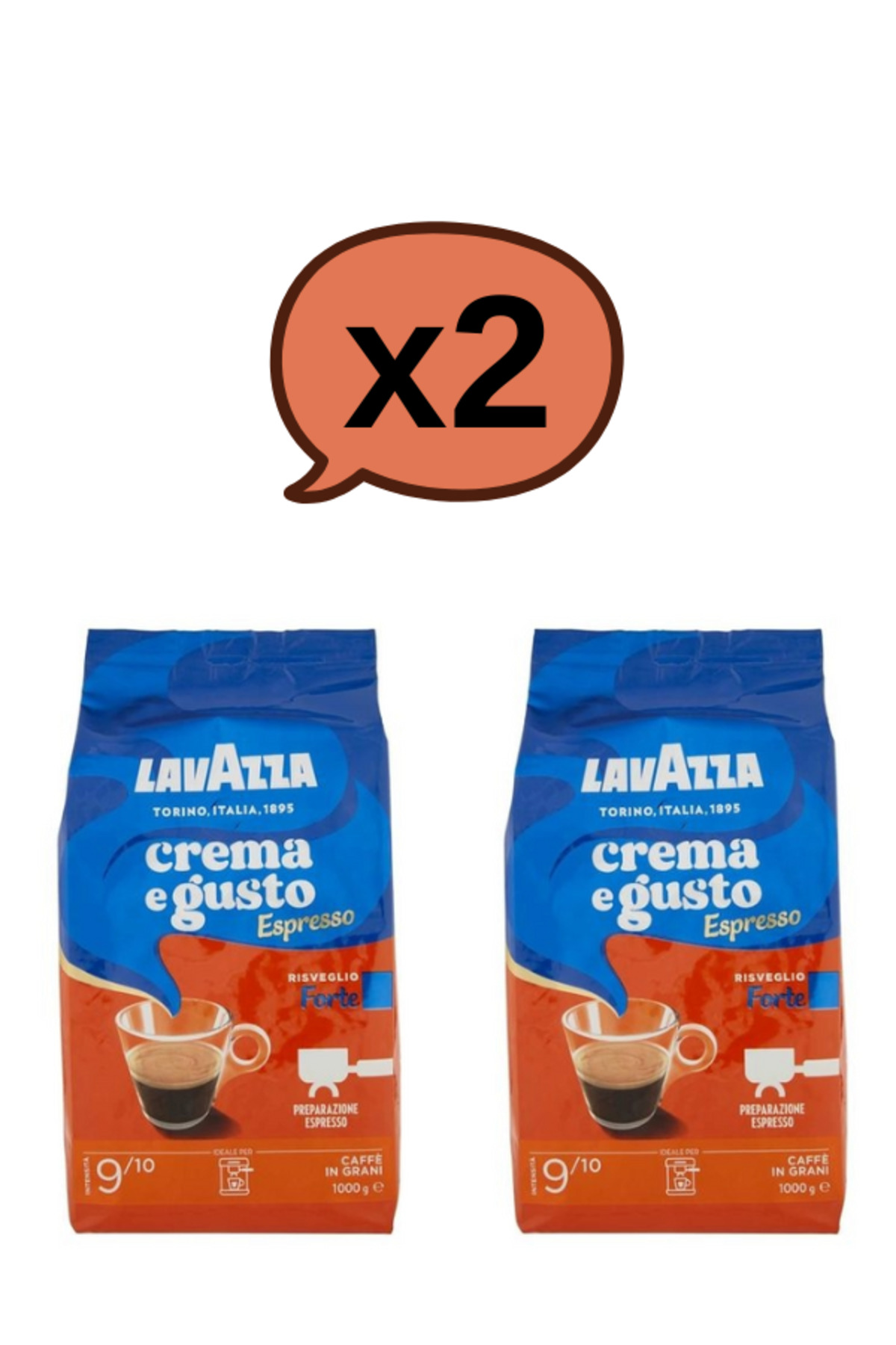LavAzza 2x1kg Lavazza Crema e Gusto Forte Κόκκοι καφέ